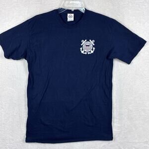 VTG U.S. Coast Guard Tshirt Mens M Navy Blue Ring Spun Military Nautical 90s